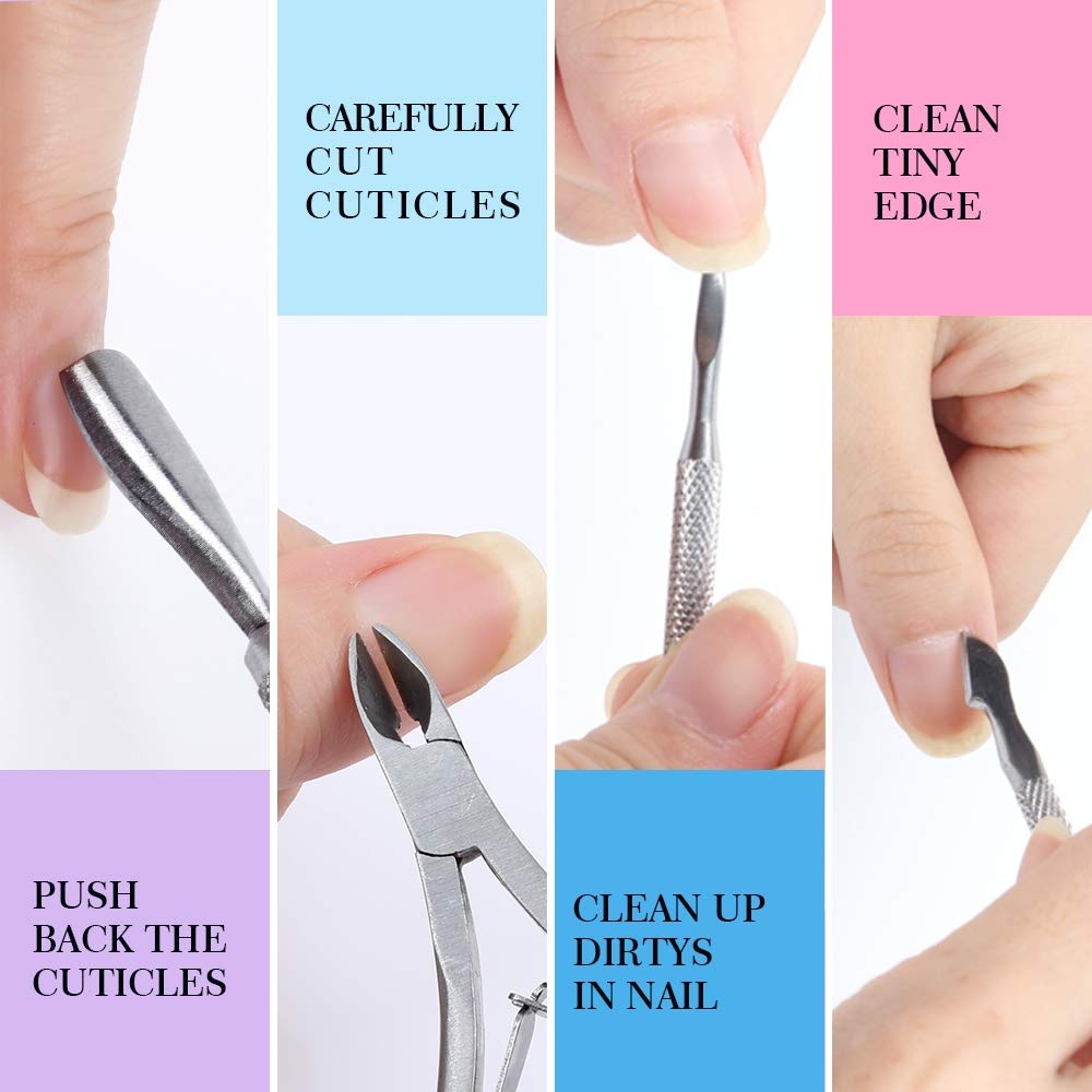 Nail File and Buffer- 3pcs Double Sided Nail File, Rectangular Nail Buffer, Buffer Block Sponge Polished, Nail Brush, Come with Cuticle Nipper and Pusher, Perfect Manicure Tool Kit for Shiny Nail : Beauty