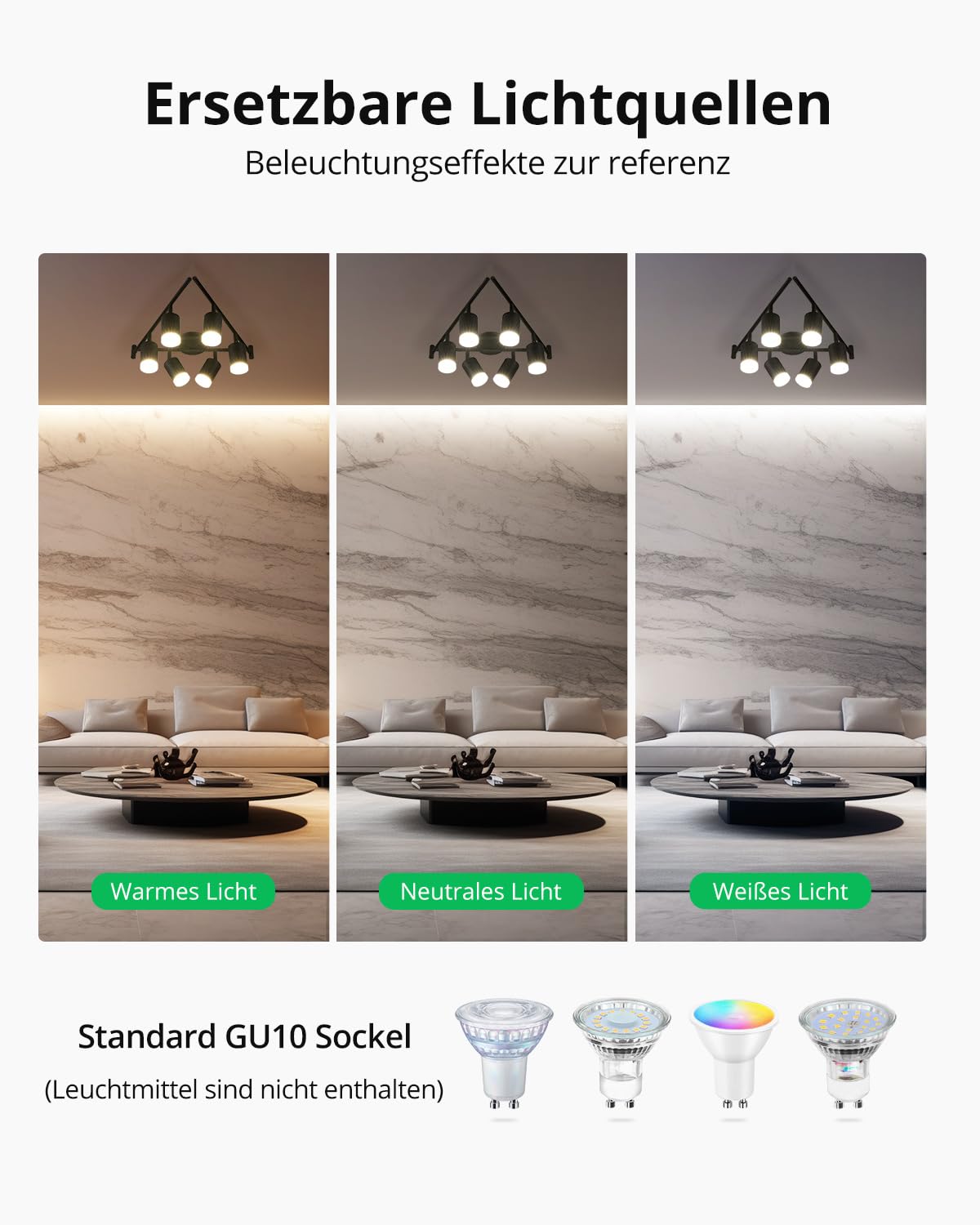 Bojim Deckenstrahler LED 6 Flammig Spot Wohnzimmer Schwarz Präzise Kräftige Beleuchtung, Deckenleuchte Schwenkbar Deckenlampe GU10 Modern Lampen Wohnzimmerlampe Küchenlampe Bürolampe,Ohne Leuchtmittel 5