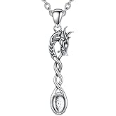 PELOVNY Spoon Necklace 925 Sterling Silver Horse Turtle Dragon Necklace Mini Spoon Pendant Ocean Beach Dragon Jewelry Christmas Birthday Turtle Gifts for Men Women