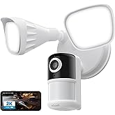 ieGeek Floodlight Security Camera, 2K Outdoor Security Camera w/2600-lumen Light, 2.4G WiFi Wired Flood Light with Motion Sen