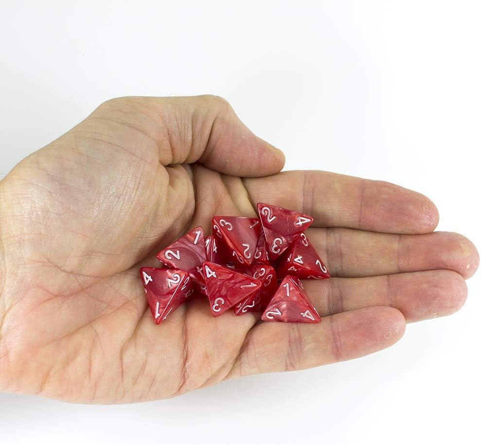Paladin Roleplaying Red D4 Dice - 10D4 'Healing Potion' Set, Large - Image 5