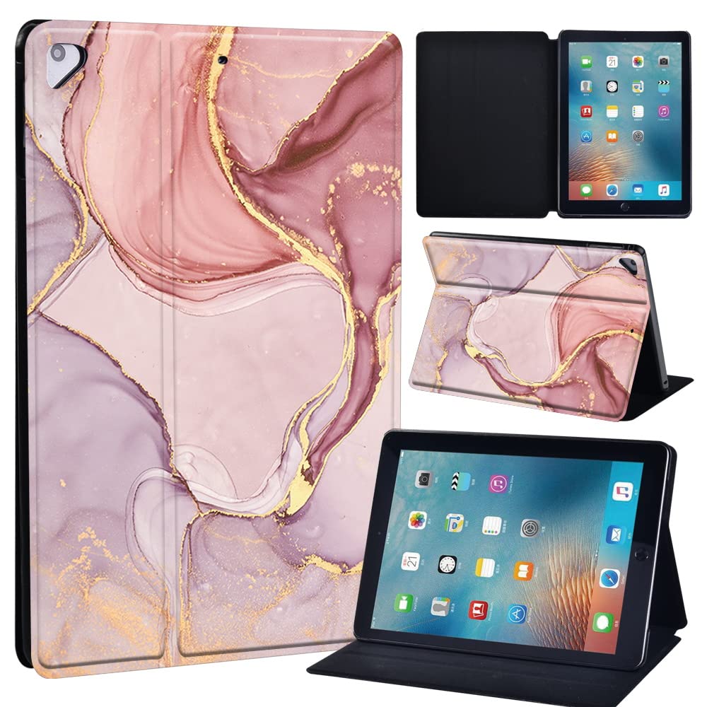 Leather slim lightweight Stand Cover Case for Apple New iPad 9.7 2018 2017(6th Gen, 5th Gen)/iPad Air 2/iPad Air/iPad Pro 9.7 Tablet with Auto Wake/Sleep (peach color)