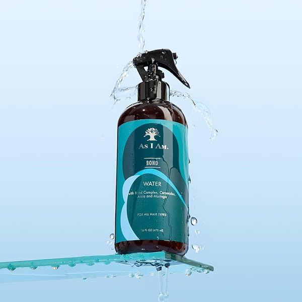 AS I AM BOND WATER – 16 OZ – WITH MORINGA, AMLA, & CERAMIDES – HAIR REPAIR TREATMENT FOR DAMAGED HAIR