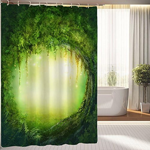 Kidswa Bathroom Decor with Trees Shower Curtain; Fairy Decor In Artistic Enchanted Forest Shower Curtain; Waterproof Polyester Fabric Shower Curtain 66 "x 72"