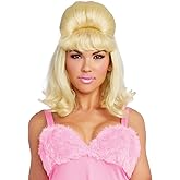 Dreamgirl Adult Blonde Retro Wig Costume, 60s Bouffant Womens Wig, Halloween Costume Accessory