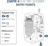 Triton Zante 4 9.5kW Electric Shower Slimline 3 Spray Pattern Rub Clean Head view 8