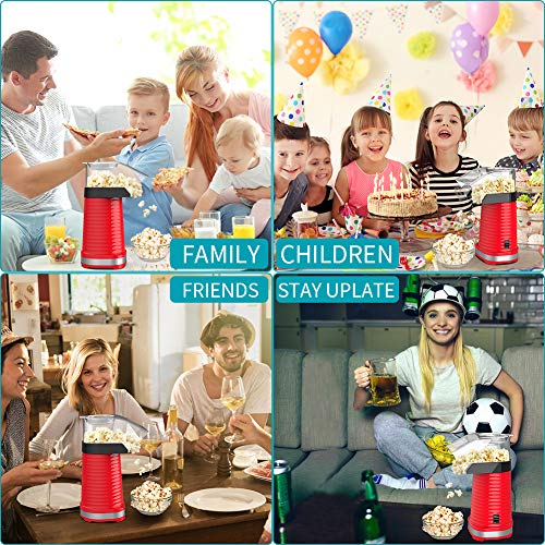 1200W Fast Hot Air Popcorn Popper With Top Cover, Electric Popcorn Maker Machine, Healthy & Delicious Snack For Family Gathering, Easy To Clean, ETL Certified, Safe