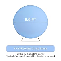 6.5ft Baby Blue Round Backdrop Cover for 6.5ft