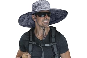 HUAMULAN 6" Super Wide Brim Sun Hats, Men and Women Bucket Hat for Fishing Hiking Garden Lawn Work Safari Camping Outdoor