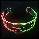 Fency LED Glasses for adults, Bilaterally Controllable, LED Luminous Glasses with 7 Colors Changing Flashing