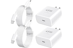 AUORLD iPhone 17 16 Pro Max Charger Fast Charging, 45W iPhone USB C Charger Block with 10FT Long Type C Fast Charging Cable Compatible with iPhone Pro Max/17 Pro/17/16/16 Plus/16 Pro/16 Pro Max/15 Pro Max