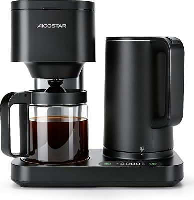 Filterkaffeemaschine 3‑in‑1 für 1,3L/8 Tassen,1600W LED‑Touchpanel
