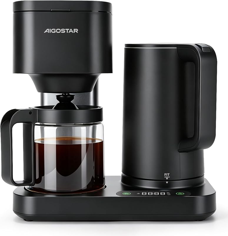 Filterkaffeemaschine 3‑in‑1 für 1,3L/8 Tassen,1600W LED‑Touchpanel