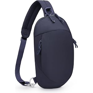 Froombex Small Sling Bag with RFID Blocking Mini Fanny Pack, Dark Blue | Mini Chest Bag for Women and Men, Convertible Crossb