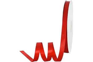 TONIFUL 1/2 Inch x 100yds Red Satin Ribbon Thin Solid Fabric Ribbons for Invitation Gift Wrapping, Bows Craft Making, Floral Bouquets, Valentine's Day Wedding Party Decoration