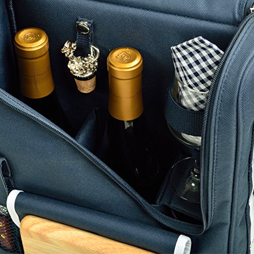 Picnic at Ascot Wine Carrier Deluxe with Glass Wine Glasses and