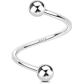 OUFER 18G Cartilage Earrings for Women Men 925 Solid Silver Adjustable Twist Earrings, Classic Spherical Head Design Lobe Helix Piercing Jewelry, Ear Studs Jewelry Labret Lip Piercing Jewelry