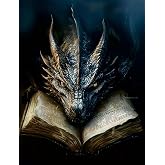 Dragon Diamond Art Kits for Adults Round Diamond Painting 12x16 Inch | Book Dragon Diamond Painting Kits for Beginners DIY 5D Full Drill Diamond Dots Crafts for Home Wall Decor Gifts