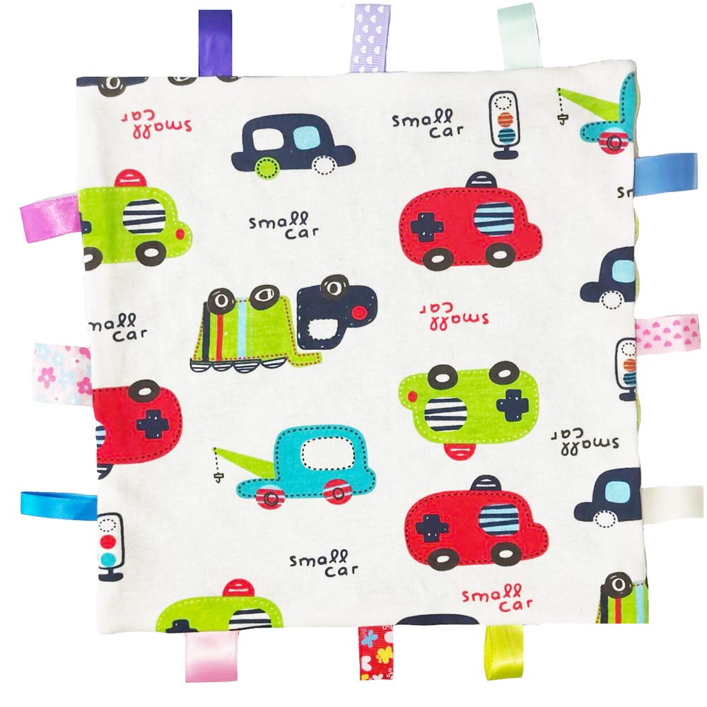 Eyands Baby Tag Blanket, Cotton and Plush Soft Taggy Blanket with Tags, NO Crinkle Sound Lovely Label