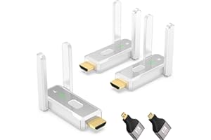 Wireless HDMI Transmitter and 2 Receivers, 150M/492FT 4K Decoding 1080P Output, 2.4G/5G Portable Wireless HDMI Extender for S