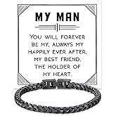 Someki To My Man Bracelet Stainless Steel Franco Chain Bracelets Durable and Adjustable Cuban Link Bracelet inspirational gifts bracelets birthday gifts for husband boyfriend