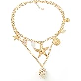 Z ZACHÉ Boho Beach Charm Necklace for Women Seashell Layered Gold Charm Summer Chain Jewelry