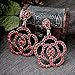 Fashion Jewelry Inspired Designer Rhinestone Crystal Camellia Chunky Flower Stud Earrings Women Gift