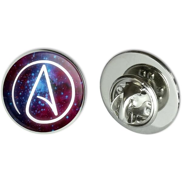 EvolveFISH Scarlet A Atheist Lapel Pin - 1 Inch Tall Silver Metal Pin | Red Enamel Center | Clutch Back - View #4