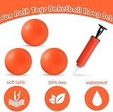 ENTHUR Bath Toy Basketball Hoop & Balls Set Multicolor 3 Balls Included view 2