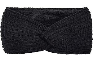 Winter Knit Headbands for Women - Warm Hair Band Bandeau Hiver Femme Women Ear Warmer Headband by WELROG(Black)