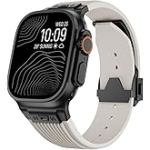 Luxury Watch Band for Apple Watch Ultra 3 2 Band 49mm 46mm 45mm 44mm, Men Rugged Silicone Rubber Sport Strap with Secure Metal Connector & Folding Clasp for iWatch Series 11 10 9 8 7 6 5 4 SE 3 2 1