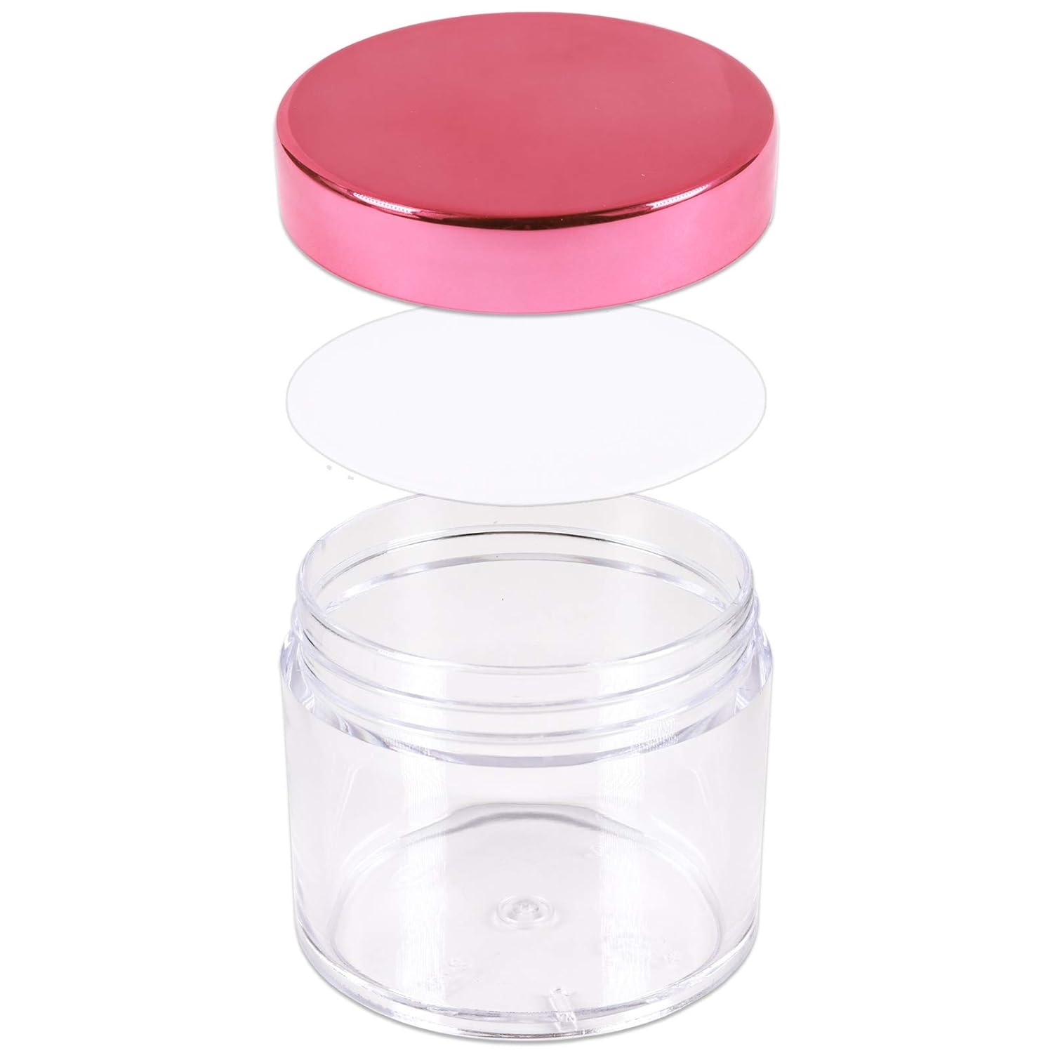 Beauticom 2 oz./ 60 Grams/ 60 ML Thick Wall Round Clear Plastic LEAK-PROOF Jars Container with ROSE GOLD Lids for Cosmetic, Lip Balm, Creams, Lotions, Liquids (36 Jars, Rose Gold) : Beauty