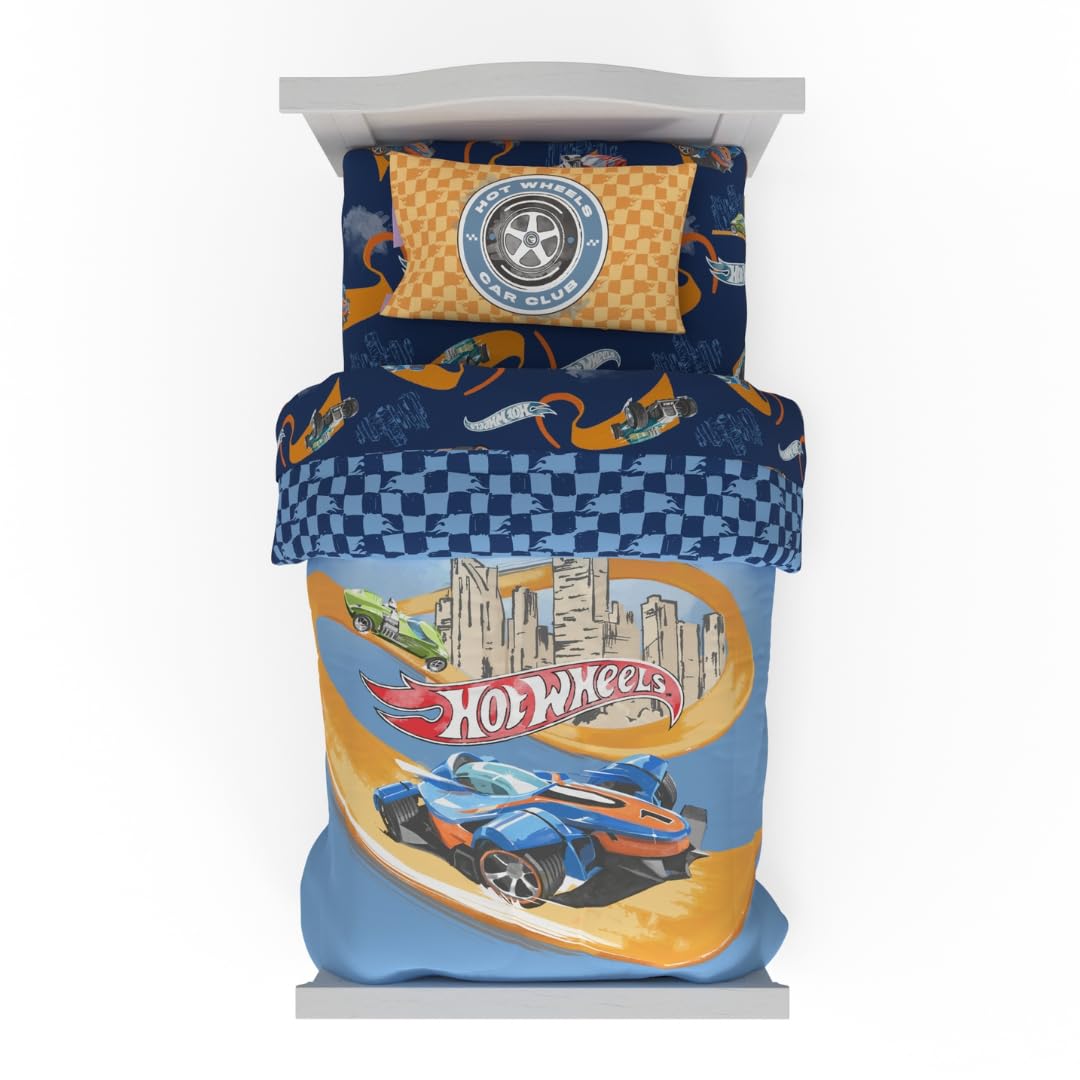 Photo 1 of Franco Hot Wheels Race Track 4 Piece Toddler Bed Set – Super Soft & Cozy Reversible Microfiber Comforter and Sheets (Officially Licensed Product)