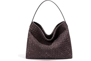 JYG Women's Woven Suede Tote Bag Slouchy Shoulder Bags Trendy Crescent Satchel Purse 2025