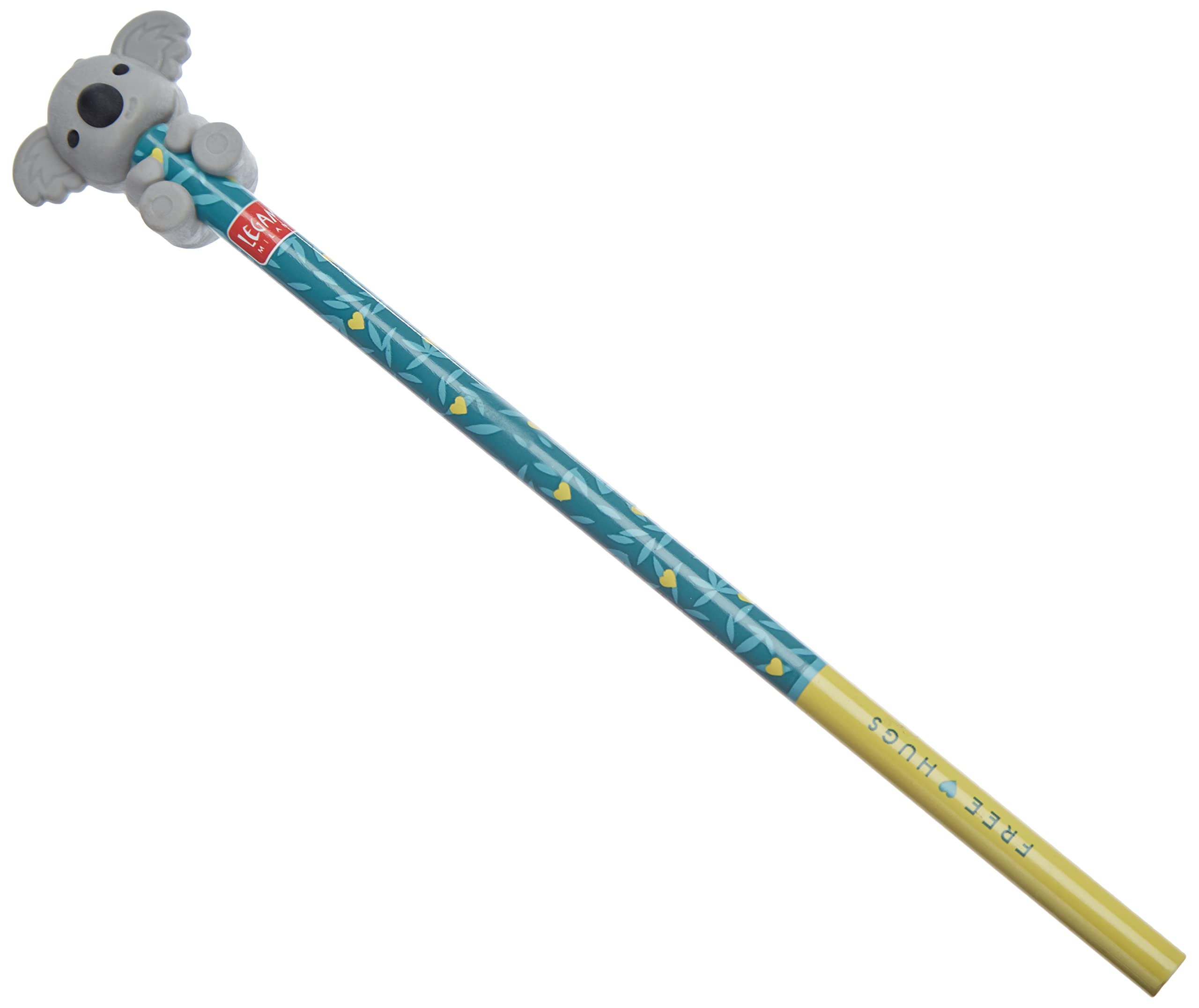 Legami - Koality Hugs Pencil with Eraser 0.7 x 18 cm HB Lead, Koala Variant, Precise Line Width, for Drawing and Writing