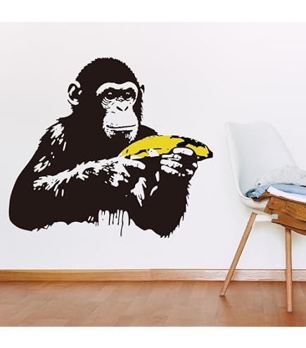 Amazon.com: Banksy Thinking Monkey Sticker - Art Vinyl Street Dj