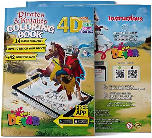 4D Augmented reality Come to Life Coloring books Pirates and Knights
