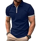 Askdeer Men's Polo Shirts Short Sleeve Casual Golf Shirt Performace Dry Fit Polo Tee