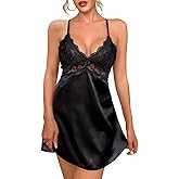Hamefen dream love Women Lingerie V Neck Nightwear Satin Sleepwear Lace Chemise Mini Teddy S-XXL