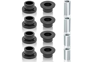 XDDPRO 12 Pcs Shock Absorber Bushings Bearings Kit Compatible with Polaris Ranger 2X4 4X4 6X6 700 EFI/XP 500 570 700 800 900 1000 Gasket Front and Rear Sleeve Kit Automobile Replacement Repair Parts Black