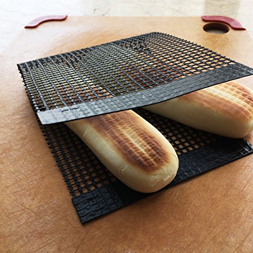 Bluedrop Grill Cheese Bread Folders PTFE Mesh Baking Sheets Bread Heating Mats Reusable 1000 Times Pack of 3