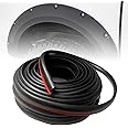GreceYou Rubber Fender Flares Edge Trim, 10M/33FT Self-Adhesive Fender Flare Rubber Seal for Car and Truck Wheel Wells, Universal T-Style Rubber Seal Gasket, Black, 240088