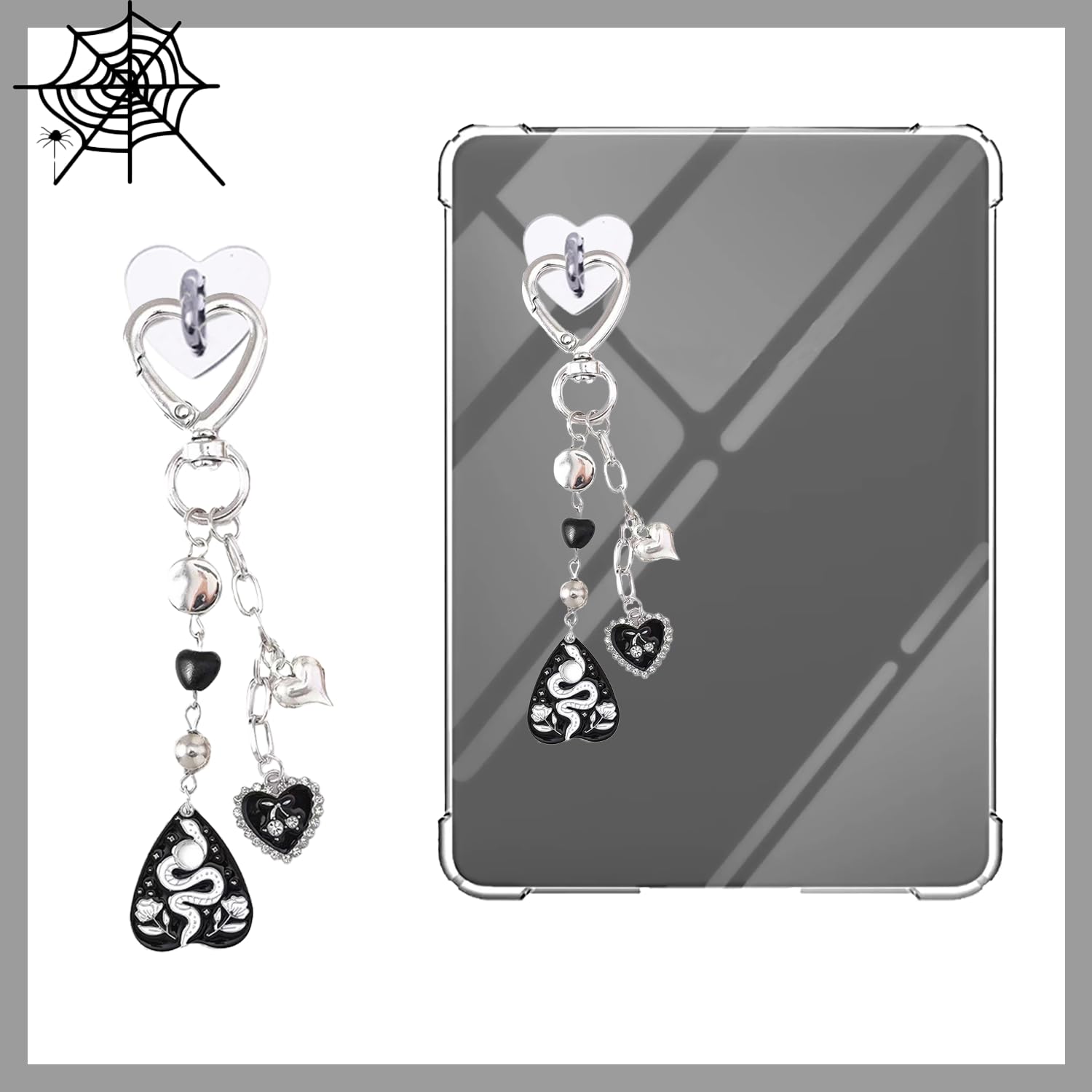 6 pcs Inserts for Kindle Paperwhite Clear Case, and 2 pcs Dust Plug Charms Retro Phone Charm Set for E-Reader, Cardstock Insert Accessories for Kindle 11th-12th, Gift for Book Lover