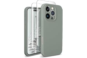 SUW Compatible with iPhone 16 Pro Max Case, [Compatible with MagSafe] 6.9" Silicone Case with[2 Screen Protectors][Full Camera Protection],Soft Anti-Scratch Microfiber Lining Inside, Calke Green