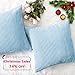 Home Brilliant Decorative Pillow Cover Light Blue Soft Velvet Corduroy Striped Set of 2 Square Throw Pillow Covers for Couch, 18 x 18 inch, Teal