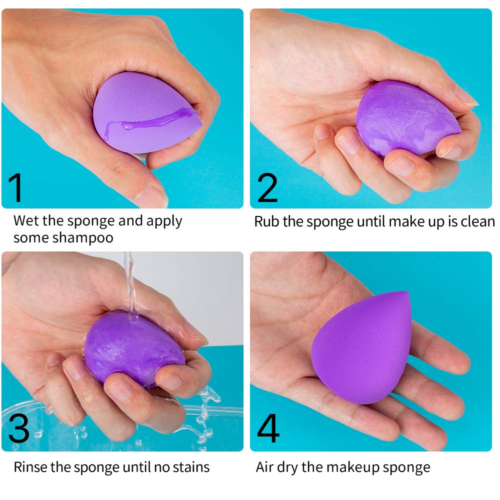 Premium 5PCS Makeup Sponge Blender, Latex Free Blending Foundation Sponge, Flawless for Powder, Cream and Liquid, Multi-Colored Makeup Egg : Beauty