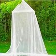 DAYSTART Mosquito Net Round Lace Curtain Dome Bed Canopy Netting for Single to King Size Beds,Camping (White)