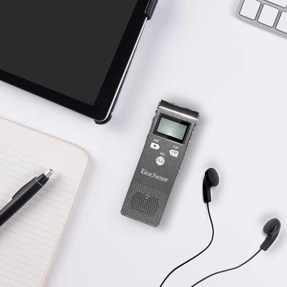Gocheer 8gb mini monodeal registratore vocale portatile digitale professionale ricaricabile with MP3