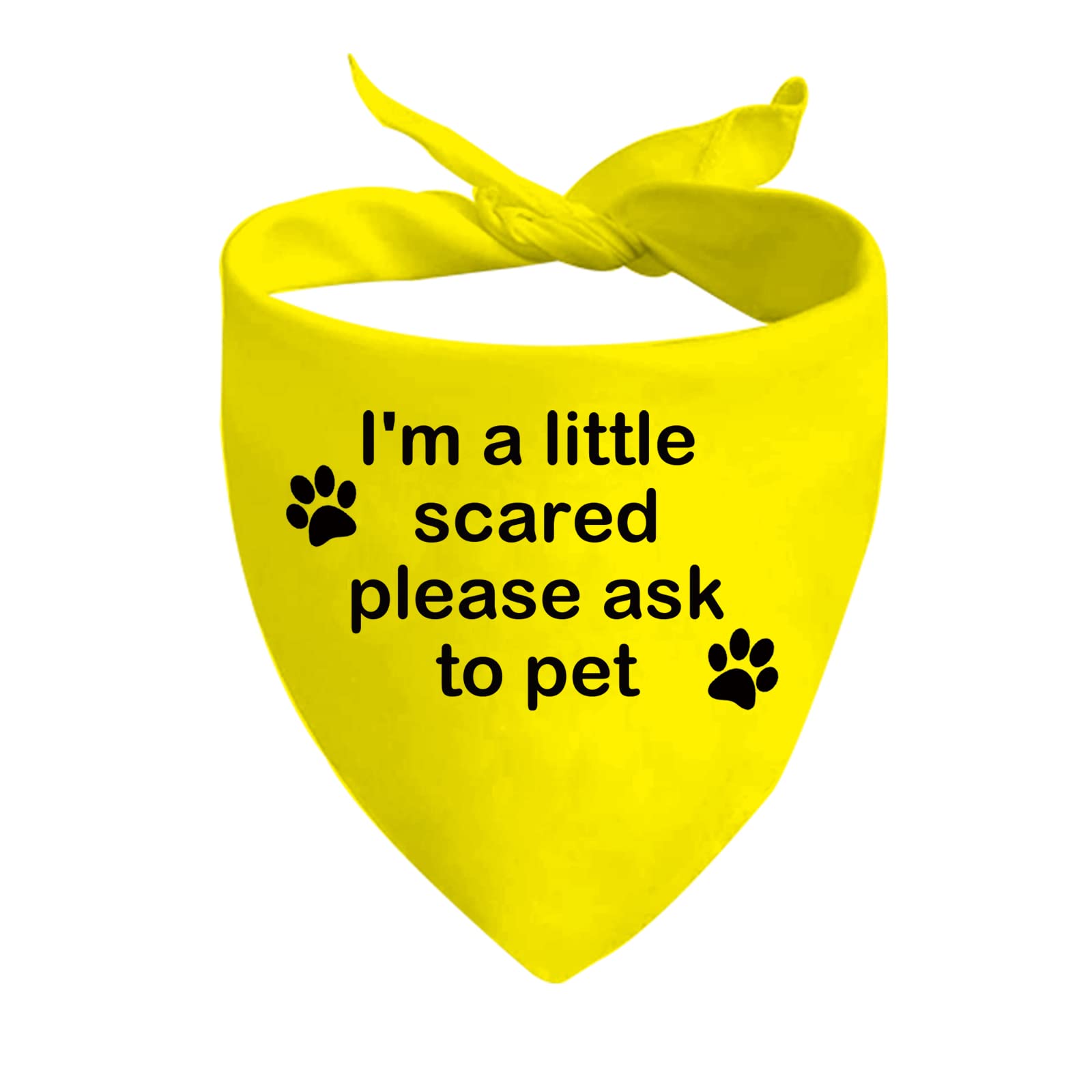 1 Piece Nervous Anxious Dog Bandana Ask To Pet Dog Bandana Nervous Dog Gear (little scared D)