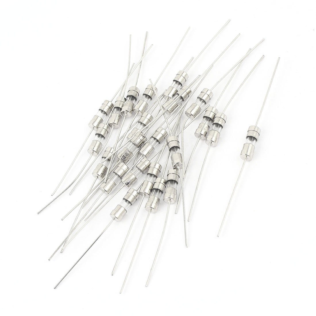 sourcingmap 20pcs AC 250V 800mA 4x11mm Slow-blow Acting Axial Lead Glass Fuse